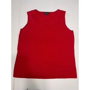 Designers Originals Red Knit Sleeveless Sweater Tank Ribbed Top Women's XL